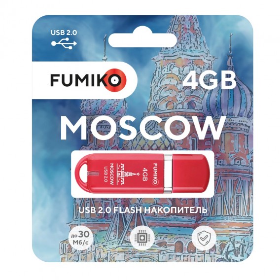 Флэш-диск Fumiko 4GB USB 2.0 Moscow красный