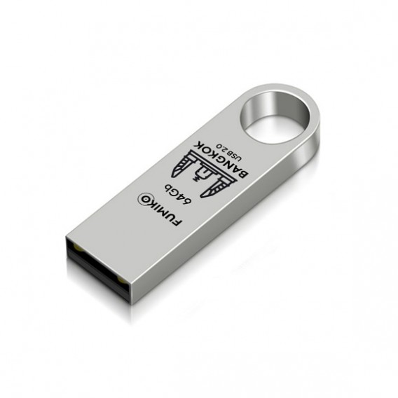 Флэш-диск Fumiko 64GB USB 2.0 Bangkok металл, серебро