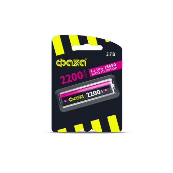 Аккумулятор Li18650 2200mAh 3.7V Фаzа без защиты BL 1/10