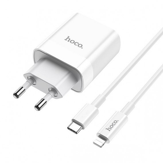 СЗУ Hoco + кабель Type-C-lightning 3A (USB 3.0 + Type-C) C80A