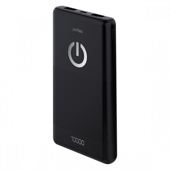 Внешний аккумулятор 10000mAh Perfeo PF_B4296 (in - M/out - 2U) черный