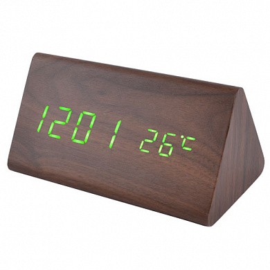 Часы настольные VST-861-4 зел.цифры, кор.корпус (дата,темп., будильник,4*ААА)