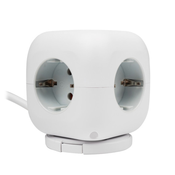 Удлинитель JazzWay EC-03U-150-wh куб (3 роз,3USB(2A+1C) 1,5м, выключ, заземл,16А, до 4000Вт) белый