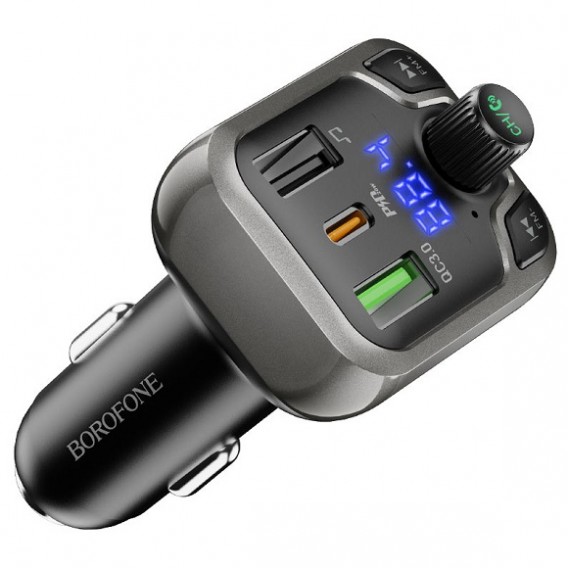 MP3 FM модулятор автомоб. Borofone BC38 Flash (Bluetooth, 2*USB, PD)