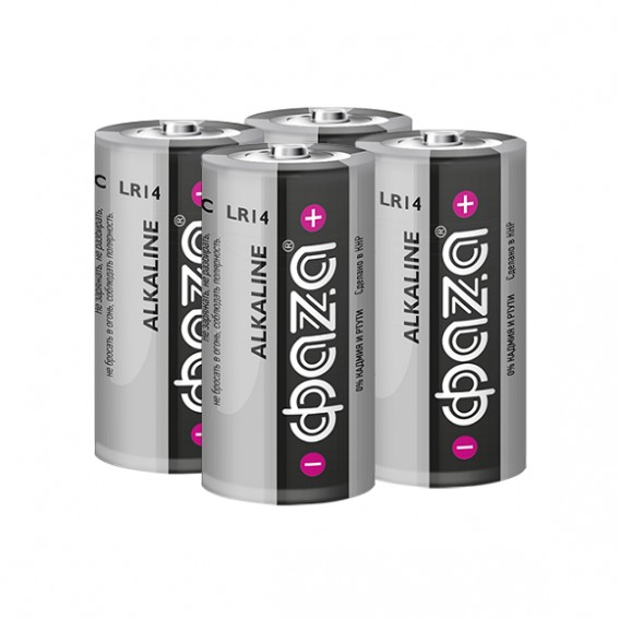 Батарейка Фаzа LR14 Alkaline Pack-4 /24/96