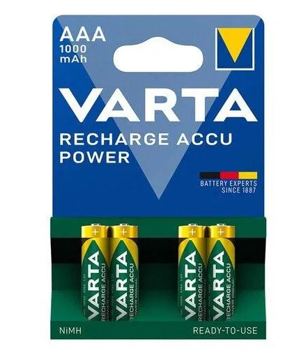 Аккумулятор Varta R03 1000mAh Ni-Mh BL 4/40 предзаряженный