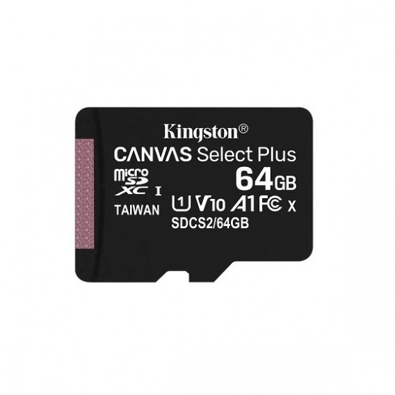 Карта памяти microSDHC Kingston 64Gb Class10 CanvasSelect Plus A1 без ад