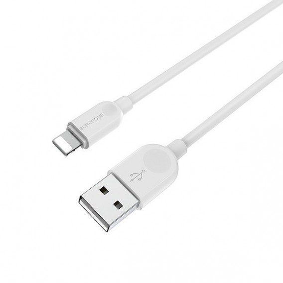 Кабель USB- lightning Borofone BX14 3м 2,4A ПВХ