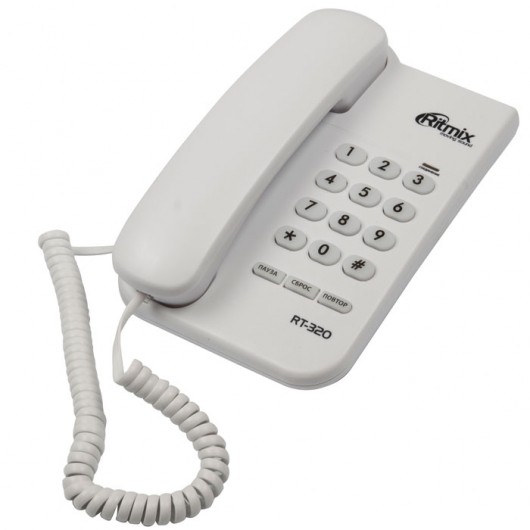 Телефон проводной Ritmix RT-320 белый