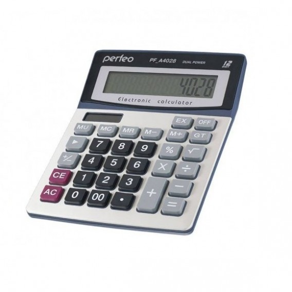 Калькулятор Perfeo PF_A4028 бухгалтерский (12 разряд) серебристый