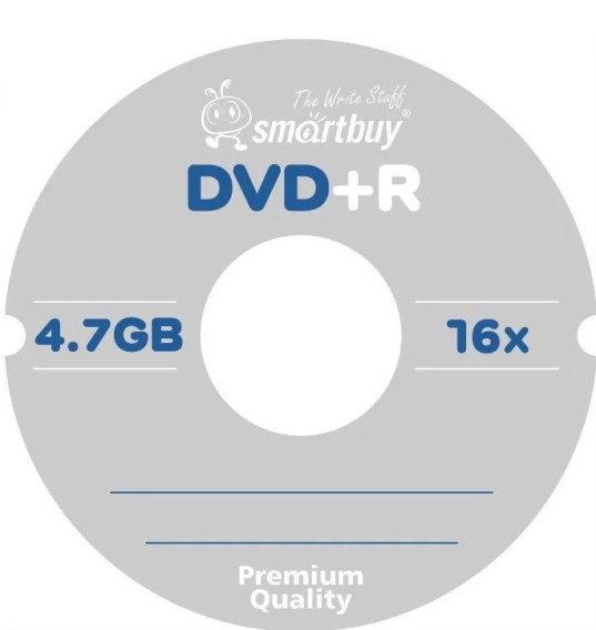 Диск DVD+R SmartBuy 4.7Gb 16x Bulk 1/100/600