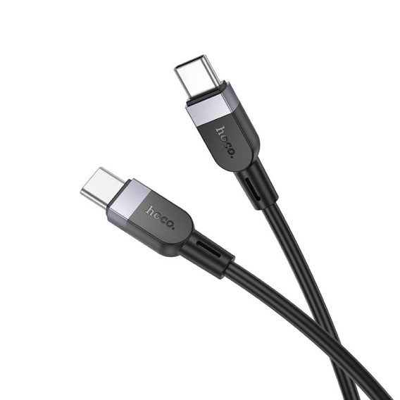 Кабель Type-C - Type-C 1м Hoco X109  3А PD60W, силикон, черный
