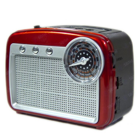 Радиоприемник Haoning HN-288UAT (USB/microSD/акб/фонарь/PowerBank) красный