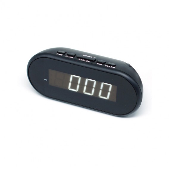Часы настольные VST-712-6 бел.цифры (кабель на USB+2*ААА-на сохранение)