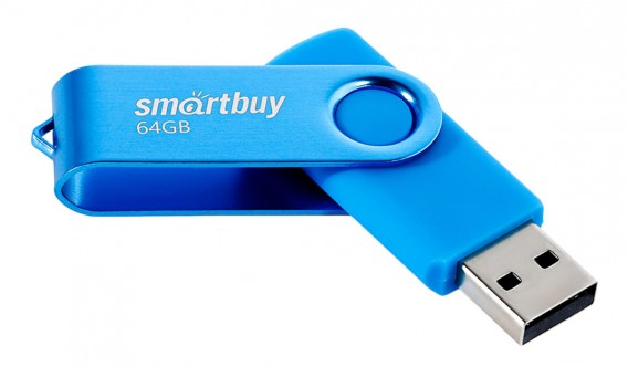 Флэш-диск SmartBuy 64GB USB 2.0 Twist синий