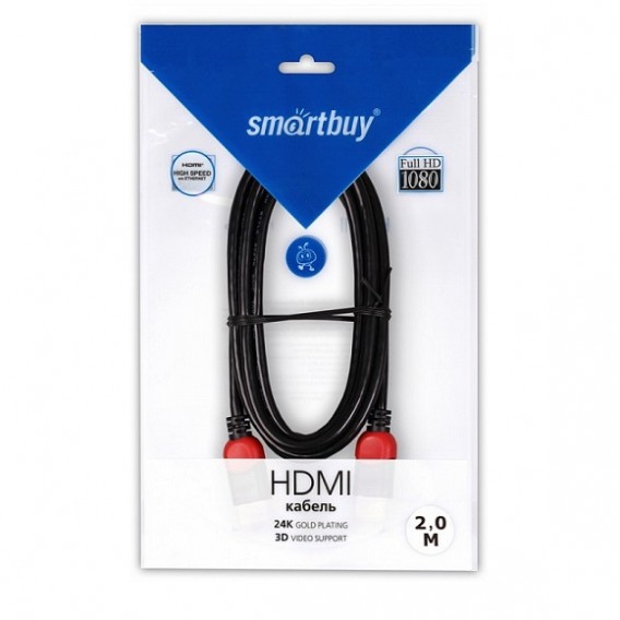 Кабель HDМI - HDМI (шт/шт) 2м ver.1.4, SmartBuy K-321-120