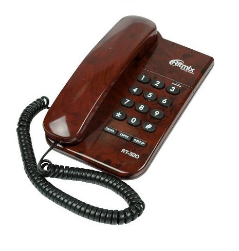 Телефон проводной Ritmix RT-320 коричневый