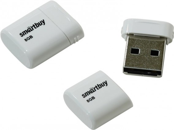 Флэш-диск SmartBuy 8GB USB 2.0 LARA белый