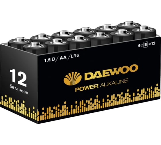 Батарейка Daewoo LR6 POWER ALKALINE Pack-12