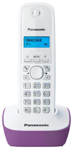 Телефон беспроводной Panasonic KX-TG1611RUF бело-фиолетовый
