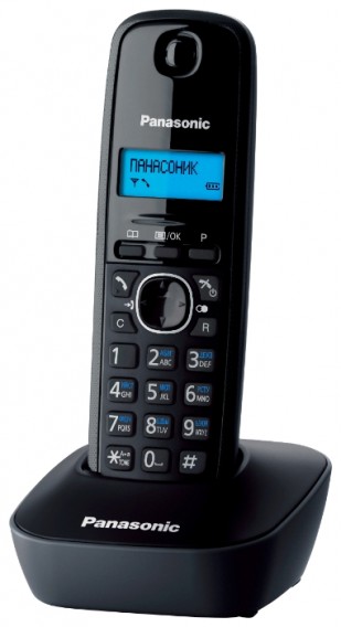 Телефон беспроводной Panasonic KX-TG1611RUH черно-серый