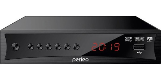 РЕСИВЕР ЦИФРОВОЙ DVB-T2/C Perfeo "Consul" металл, дисплей, б/б, PF_A4413