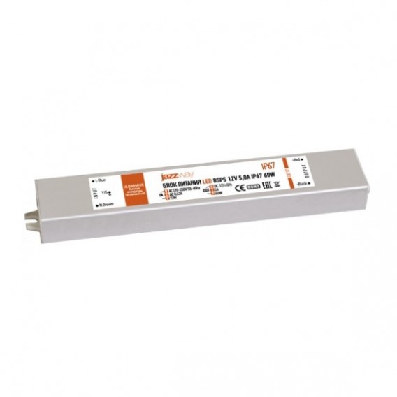Блок питания Jazzway BSPS 12V 5,0A=60W влагозащищенный IP67 3 г.гар