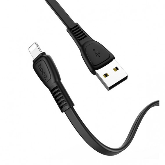 Кабель USB- lightning Hoco X40 1м 2,4А ПВХ, плоский