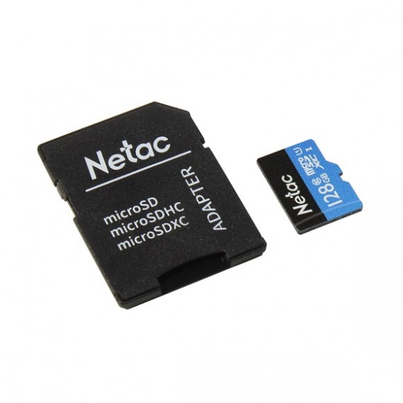Карта памяти microSDHC Netac 128Gb P500 Class 10 UHS-1 90MB/s с адапт