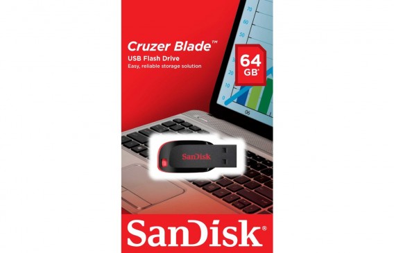 Флэш-диск SanDisk 64GB USB 2.0 CZ50 Cruzer Blade черный