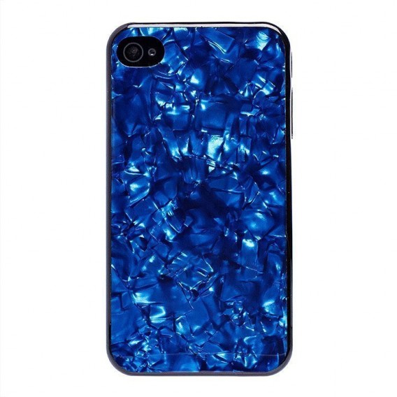 Чехол для iPhone 4 синий перламутр (88921)