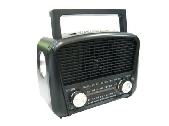 Радиоприемник Haoning HN-289UAT (USB/microSD/акб/фонарь/PowerBank) черный