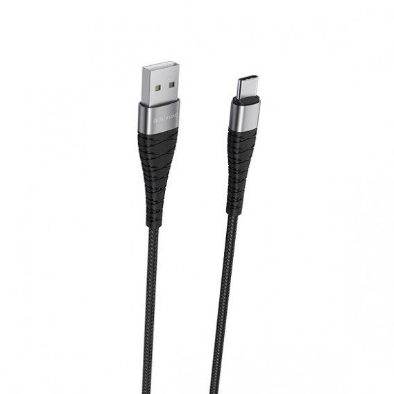 Кабель USB - Type-C 1м Borofone BX32  3А/18W, нейлон, черный