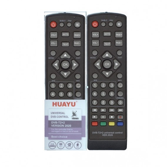 Пульт универсальный DVB-T2+2 ver.2020/21/23г. HUAYU для ресиверов (2320)