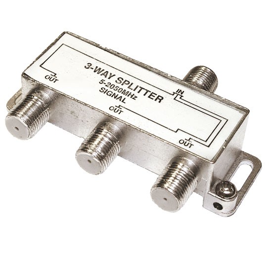 Сплиттер 3-Way 5-2050МГц Сигнал, с проходом по питанию