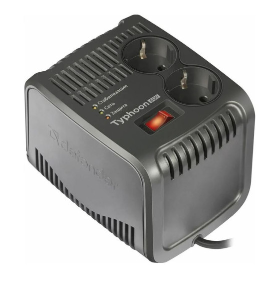 Стабилизатор напряжения Defender AVR Typhoon  600 (200Вт, 2 розетки) 99032