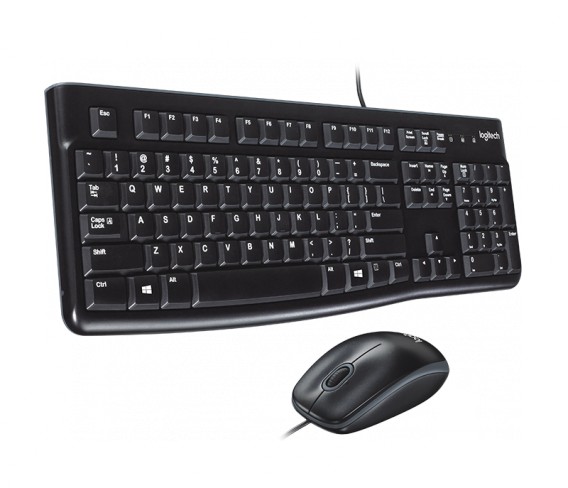 Комплект Logitech MK120 (клавиатура+мышь) проводной черный
