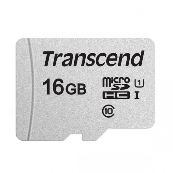 Карта памяти microSDHC Transcend 16GB 300S UHS-1 U1 с адаптером