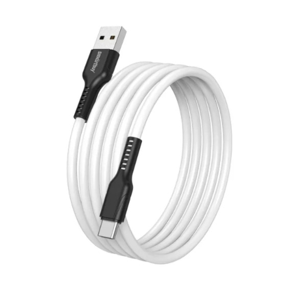 Кабель USB - Type-C 1м SmartBuy S21  3А/18W, силикон, белый, iK-3112-S21bw