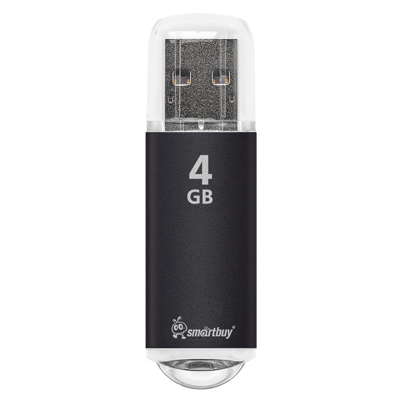 Флэш-диск SmartBuy 4GB USB 2.0 V-Cut черный
