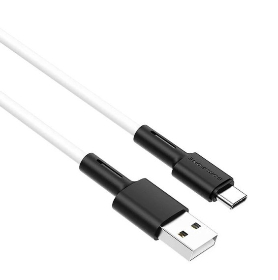 Кабель USB - Type-C 1м Borofone BX31  3А/18W, силикон, черный