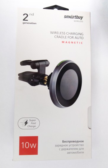Автомоб. держатель с беспров.заряд. Smartbuy 10W, (SBP-W-046m-auto)
