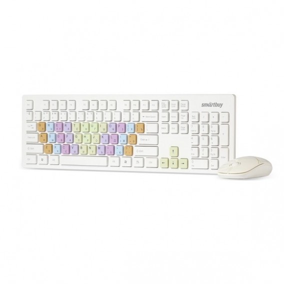 Комплект SmartBuy SBC-218346AG-W беспроводной белый с цв.клавишами