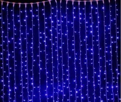 Уличная штора SH Lights 625 LED 2,5*1,5м синяя, прозр.шнур (OLDCL625-TB-E)