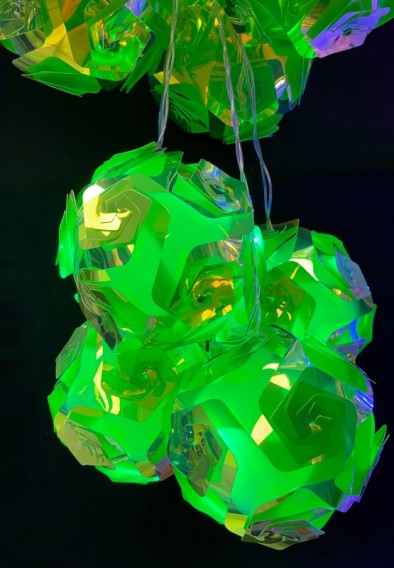 Гирлянда "Шары перламутровые" 15 светод,зелёный, 3м, прозрачный шнур