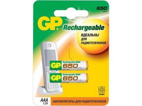 Аккумулятор GP R03 650mAh Ni-Mh BL 2/20 предзаряженный