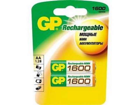 Аккумулятор GP R6 1600mAh Ni-Mh BL 2/20/200 предзаряженный