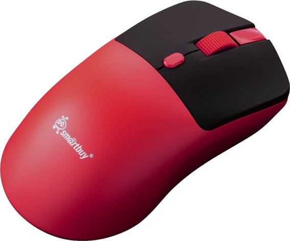 Мышь беспроводная SmartBuy SBM355AGR красно-черная, БЕЗЗВУЧНАЯ (2ААА не комп.)