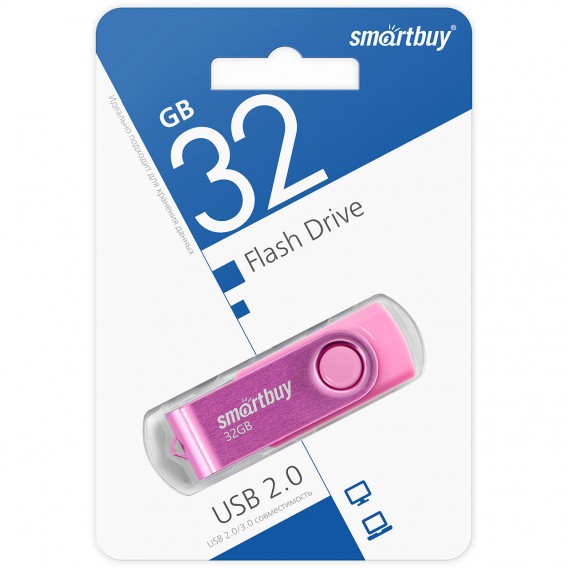 Флэш-диск SmartBuy 32GB USB 2.0 Twist розовый