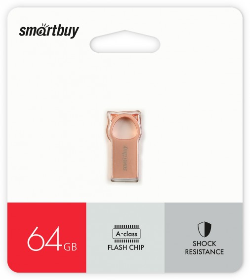 Флэш-диск SmartBuy 64GB USB 2.0 MC5 Metal Kitty розовый
